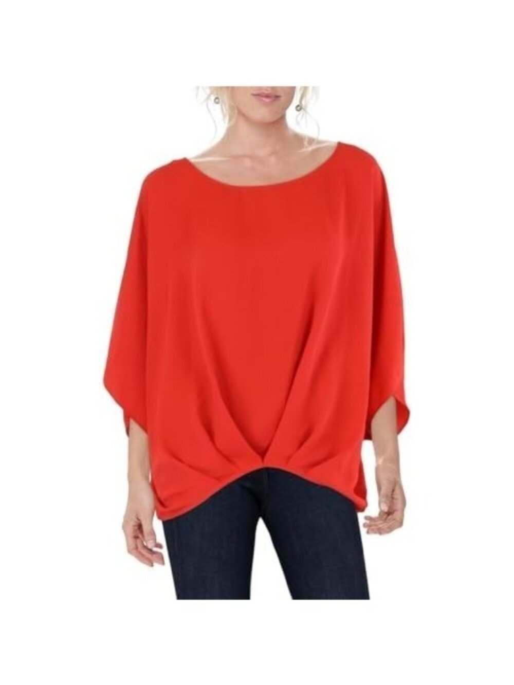 Vince Camuto Womens Batwing-Sleeve Top Tulip Red Size L Relaxed fit $89